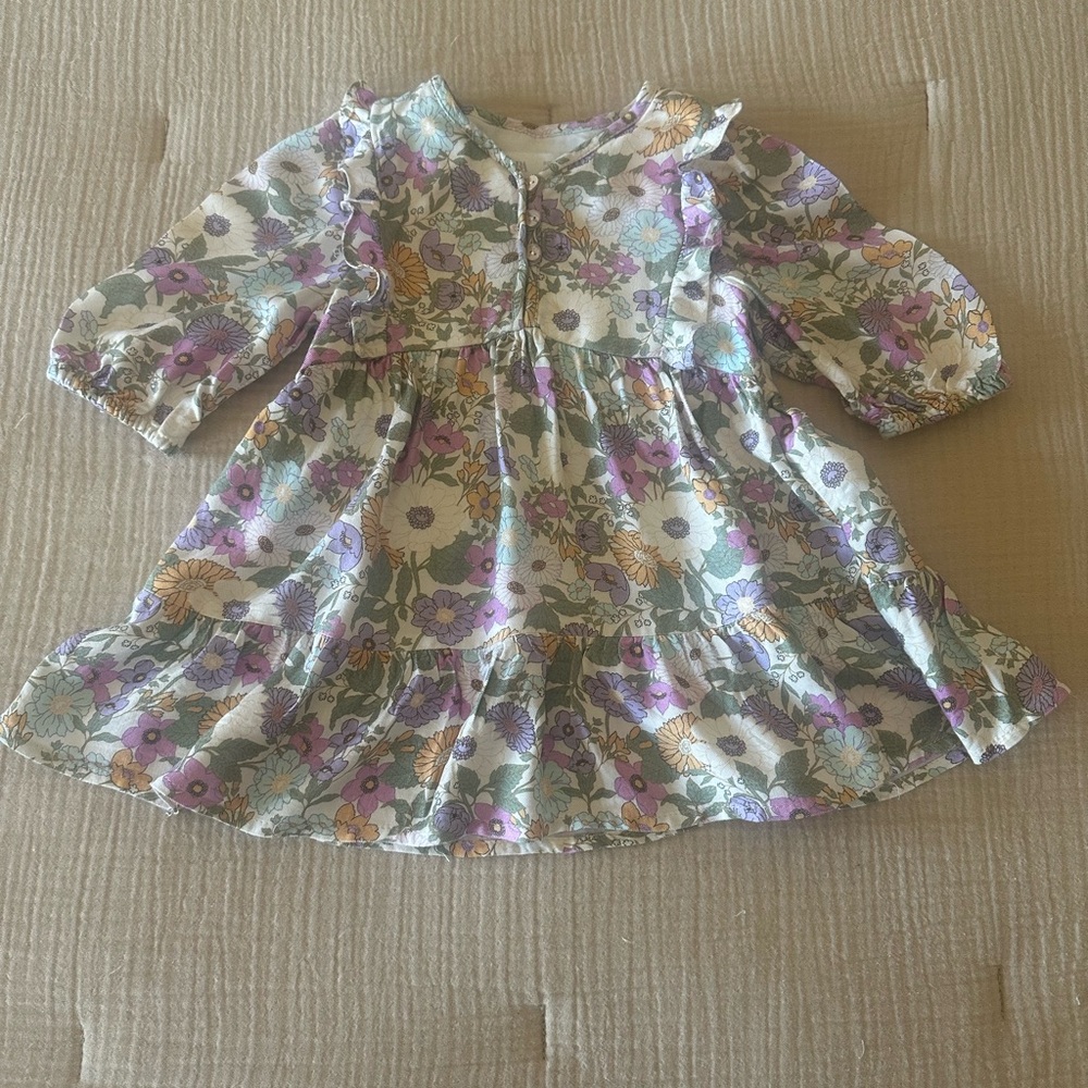 Zara Purple Floral Baby Dress